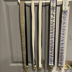 Stylish Bag Straps with Gold and Blue Patterns